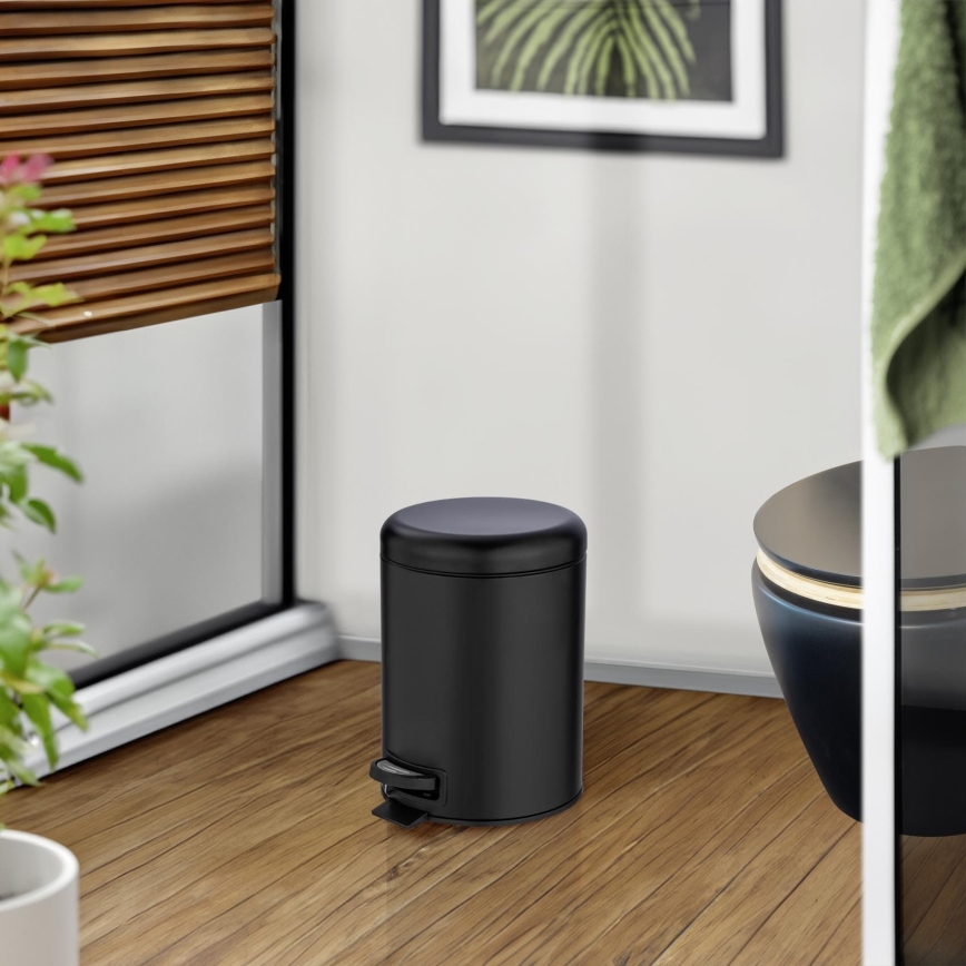 WENKO 24681100 - Cesto LEMAN 21x24 cm preto