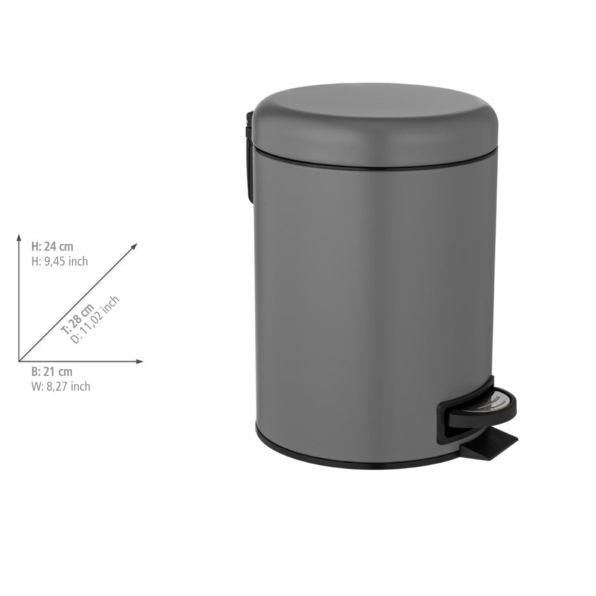 WENKO 24682100 - Cesto LEMAN 21x24 cm cinzento/preto