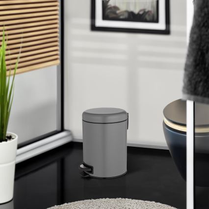 WENKO 24682100 - Cesto LEMAN 21x24 cm cinzento/preto