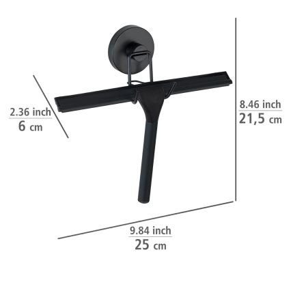 WENKO 24731100-Rodo de duche VACUUM-LOC RUND SCHW 24,5x25 cm preto