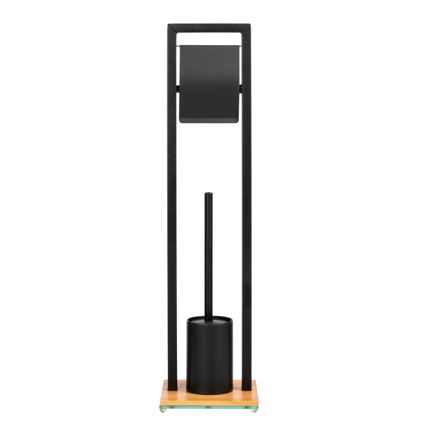 WENKO 24751100 - Conjunto WC BAMBUSA 18x72,5 cm preto/castanho
