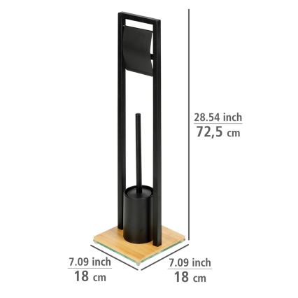 WENKO 24751100 - Conjunto WC BAMBU⁠SA 18x72,5 cm preto/castanho