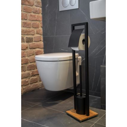 WENKO 24751100 - Conjunto WC BAMBU⁠SA 18x72,5 cm preto/castanho