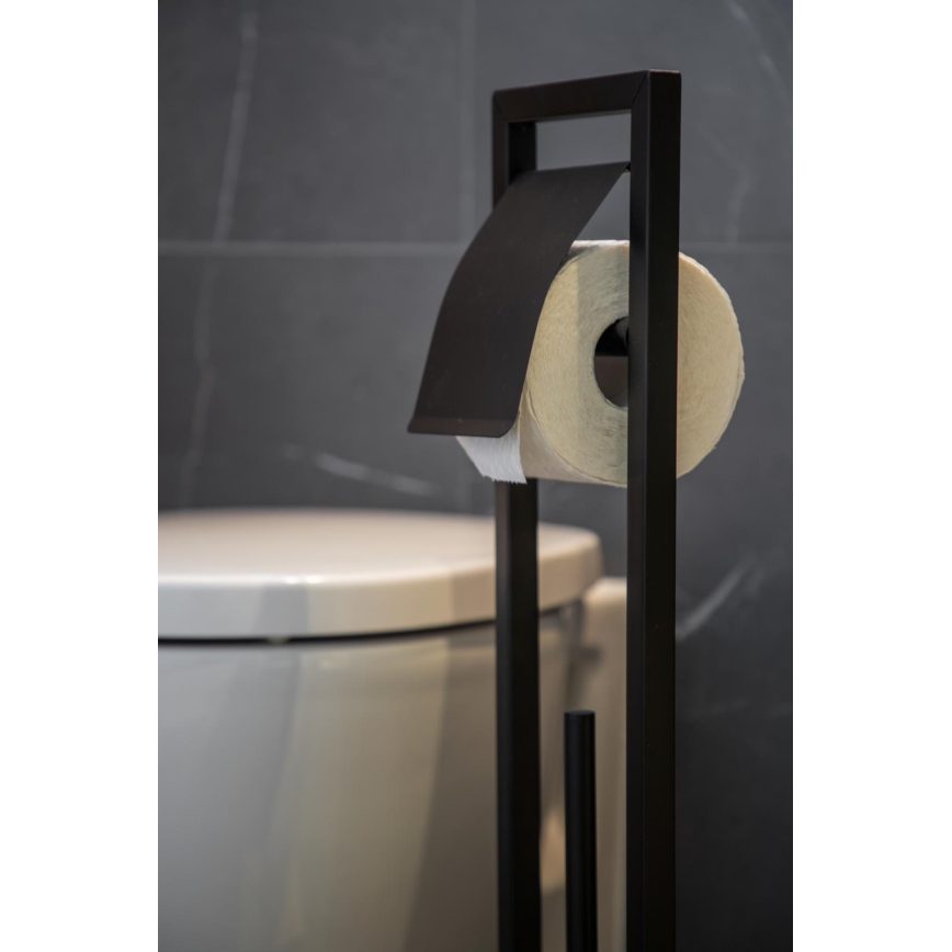 WENKO 24751100 - Conjunto WC BAMBU⁠SA 18x72,5 cm preto/castanho