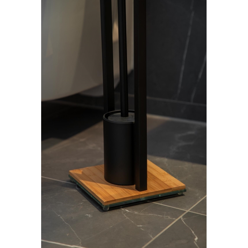 WENKO 24751100 - Conjunto WC BAMBU⁠SA 18x72,5 cm preto/castanho