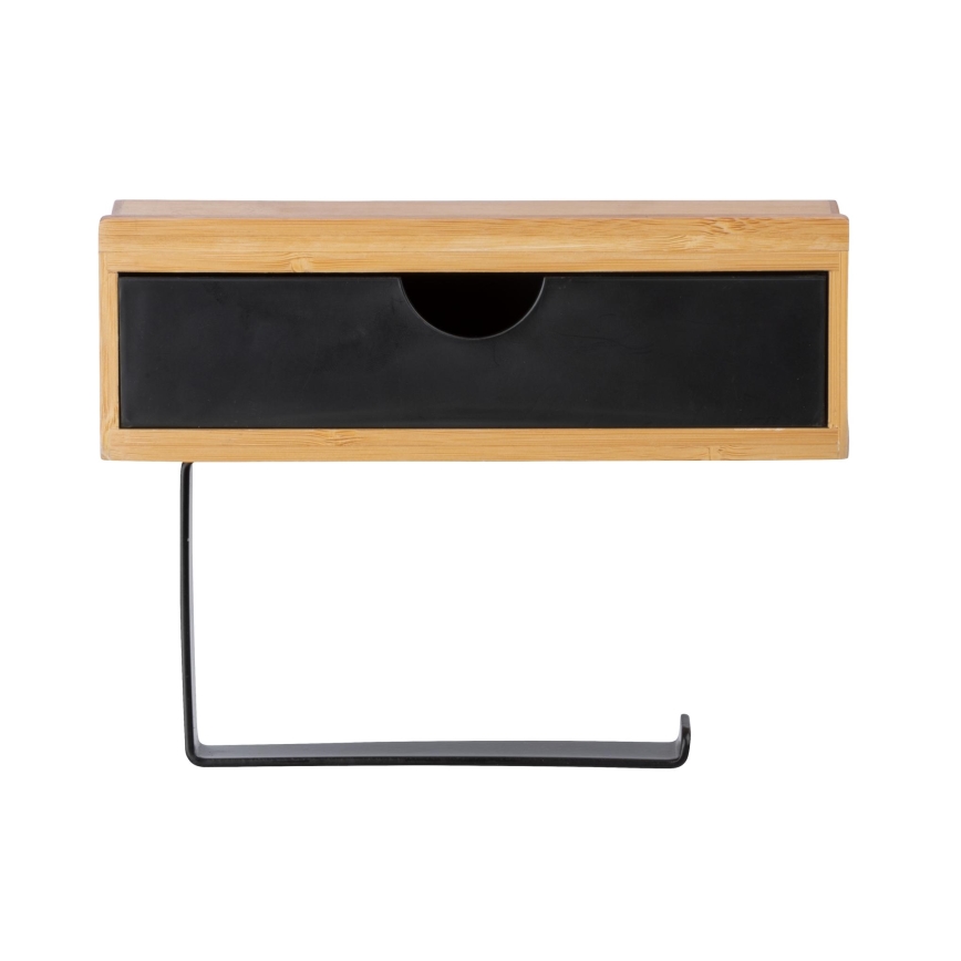 WENKO 24754100 - Suporte para papel higiénico BAMBUSA 18,5x14 cm castanho/preto