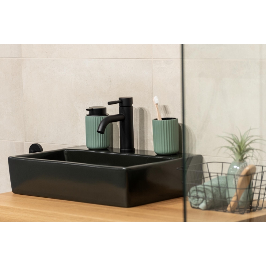 WENKO 24807100 - Dispensador de sabão BELLUNO 8x13,5 cm verde/preto