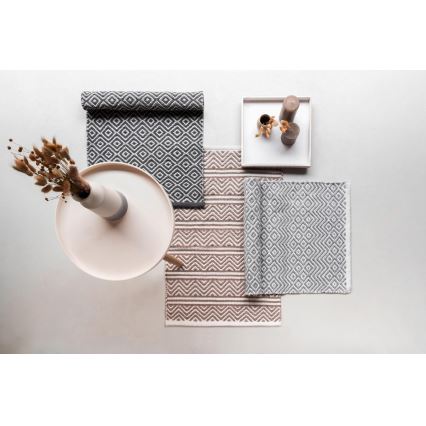 WENKO 24868100-Tapete SHAKI 50x80 cm bege/branco