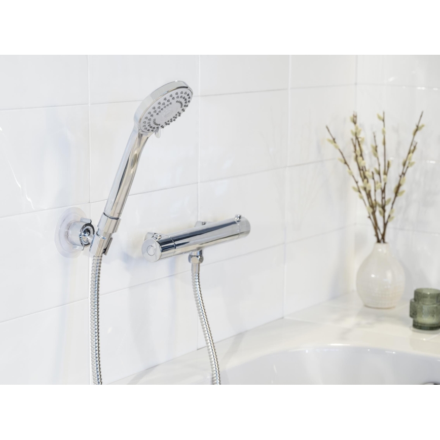 WENKO 24918100 - Cabeça de duche BASIC LINE 9,5 x 9,5 cm, cromada brilhante/prateada