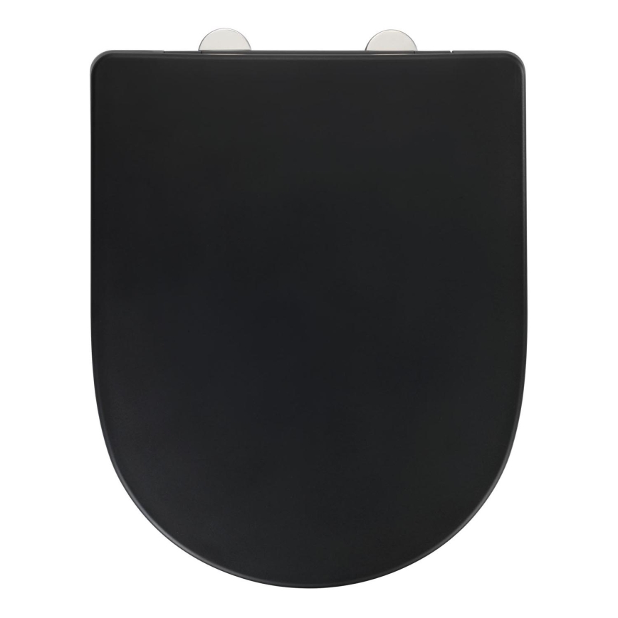 WENKO 24989100-WC Assento de sanita EXCLUSIVE 36,5x45 cm preto/prateado