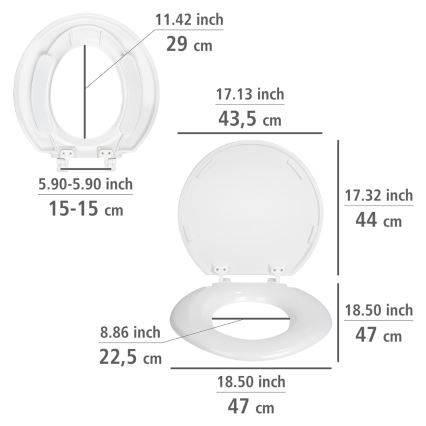 WENKO 25112100-WC assento para sanita TORINO 44x43,5 cm branco