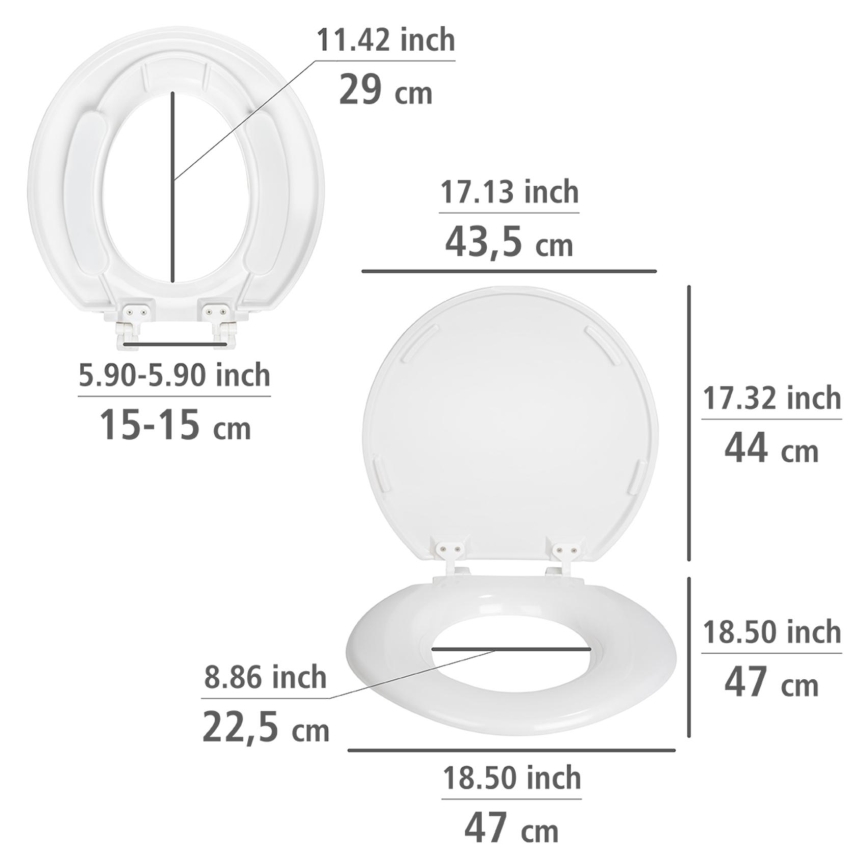 WENKO 25112100-WC assento para sanita TORINO 44x43,5 cm branco
