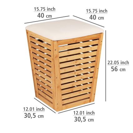 WENKO 25143100 - Cesto para roupa BAMBUSA 40x56 cm castanho