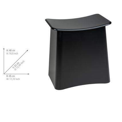 WENKO 25157100 - Banco WING 45x48 cm preto