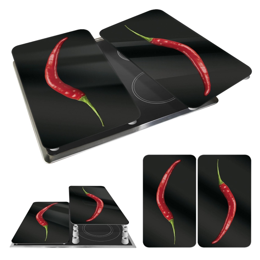 WENKO 2521380100 - Tampa para placa de cozinha 30x52 cm multicolorida/cinzenta/transparente