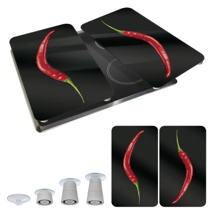 WENKO 2521380100 - Tampa para placa de cozinha 30x52 cm multicolorida/cinzenta/transparente