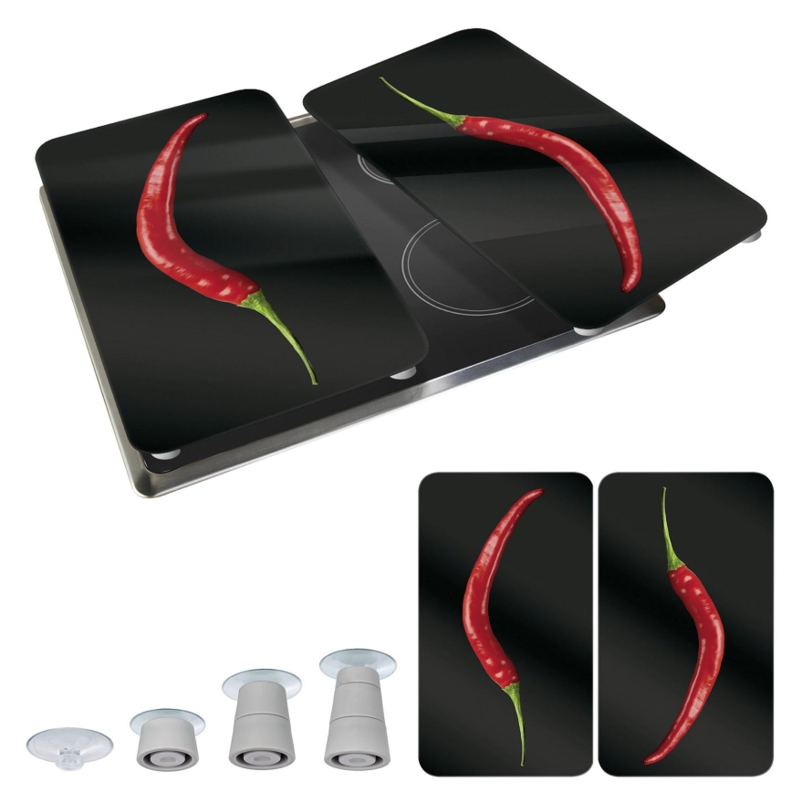 WENKO 2521380100 - Tampa para placa de cozinha 30x52 cm multicolorida/cinzenta/transparente