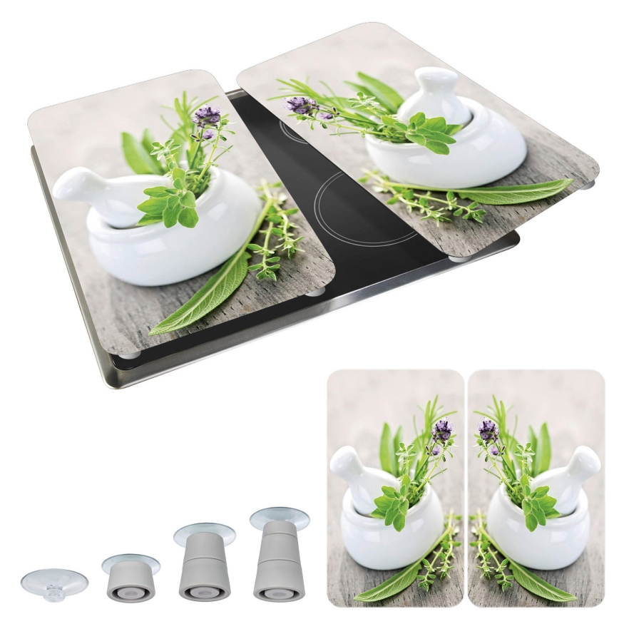 WENKO 2521420100 - Tampa protetora para placa de fogão 52x30 cm multicolorida/cinzenta/transparente