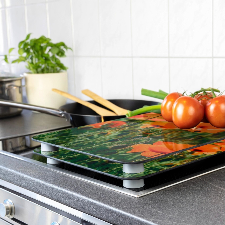 WENKO 2521434500 - Placa de cobertura ABDECKPLATTE - FLOR/PLANTA 30x52 cm multicolorida