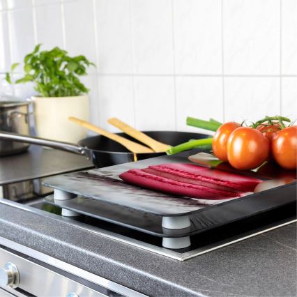 WENKO 2521496100 - Tampa para placa de cozinha 52x30 cm multicolorida/cinzenta/transparente