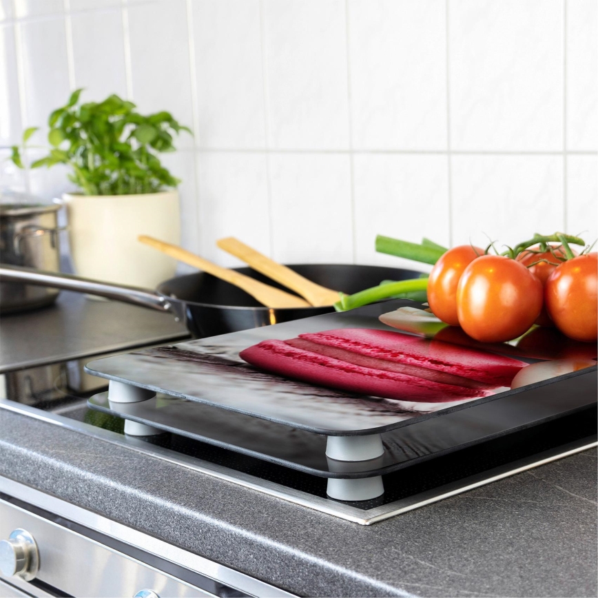 WENKO 2521496100 - Tampa para placa de cozinha 52x30 cm multicolorida/cinzenta/transparente