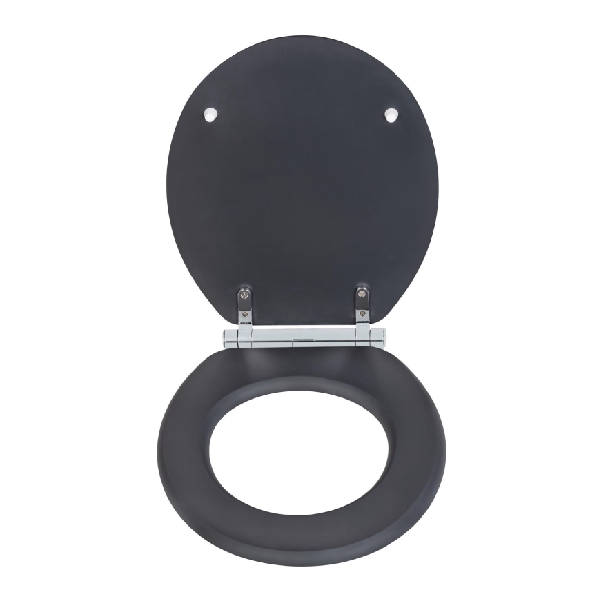 WENKO 25218100 - Assento para WC MORRA 35 x 42 cm, antracite/prateado