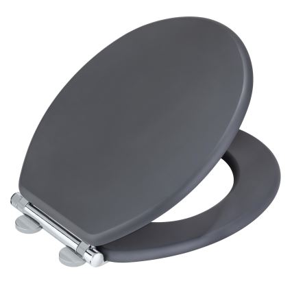 WENKO 25218100 - Assento para WC MORRA 35 x 42 cm, antracite/prateado