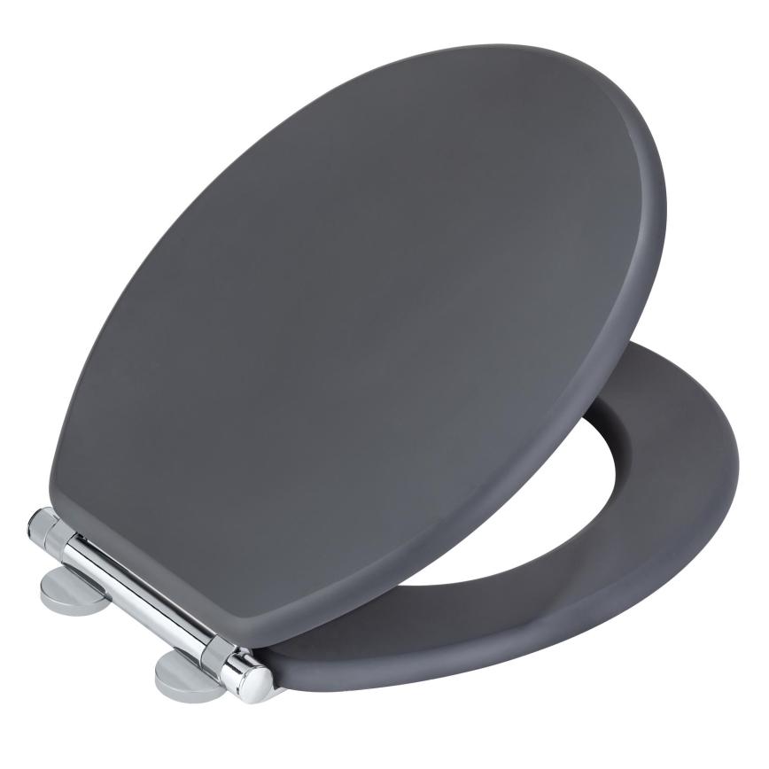 WENKO 25218100 - Assento para WC MORRA 35 x 42 cm, antracite/prateado