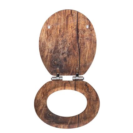 WENKO 25226100-WC assento para WC RUSTIC 35,5x42,5 cm castanho/prateado