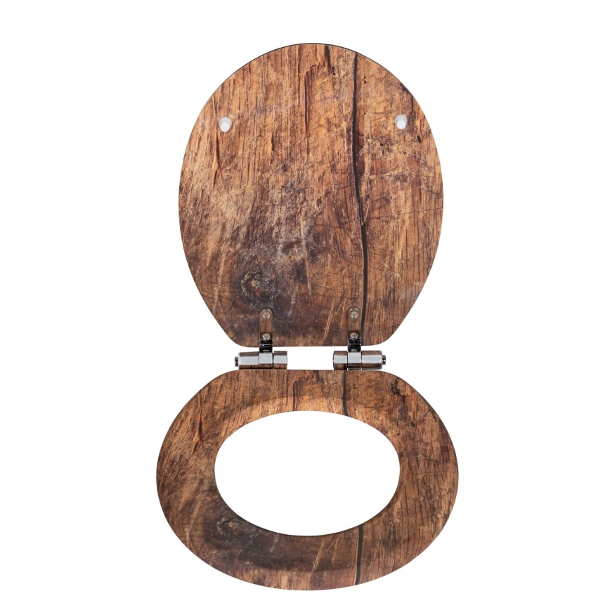WENKO 25226100-WC assento para WC RUSTIC 35,5x42,5 cm castanho/prateado