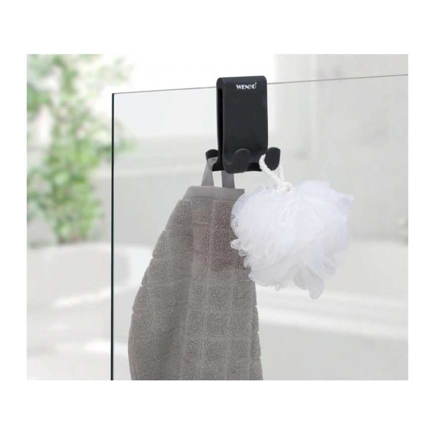 WENKO 25229100-Gancho VERNA DUO 5x9,5 cm preto