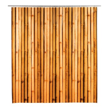 WENKO 25233100 - Cortina de duche BAMBUSA 180x200 cm castanha