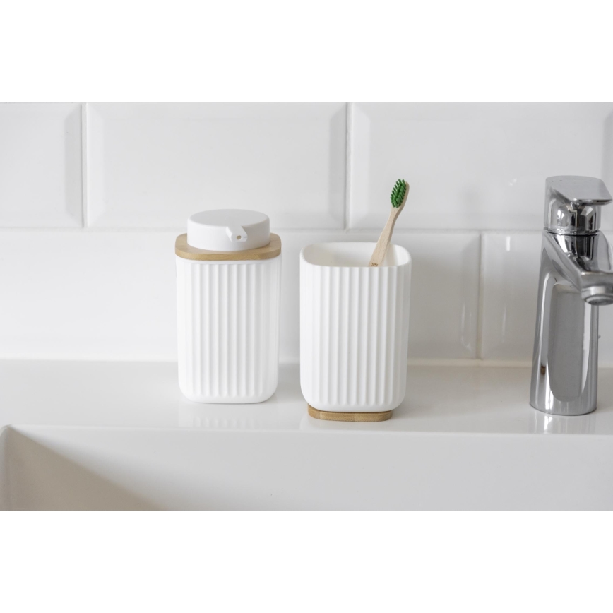 WENKO 25294100 - Dispensador de sabão ROTELLO 8,9x12,7 cm branco/castanho