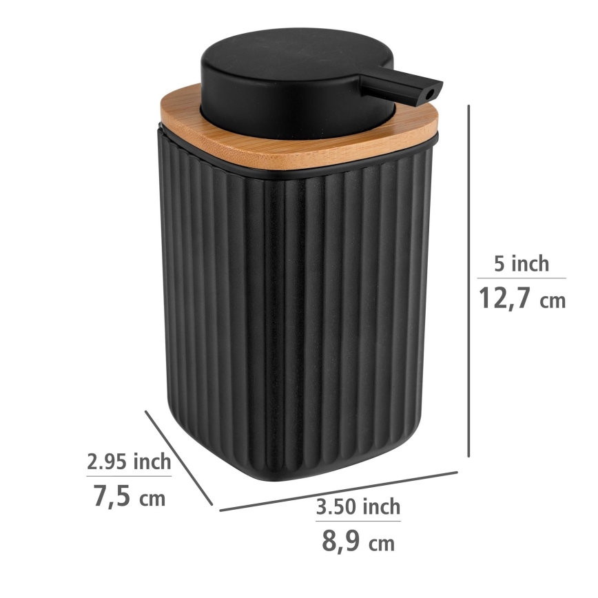 WENKO 25298100 - Dispensador de Sabonete ROTELLO 8,9x12,7 cm preto/castanho