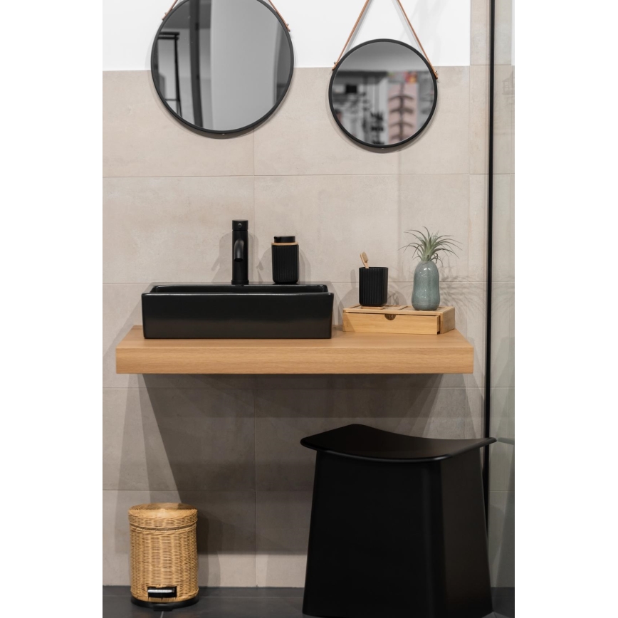 WENKO 25298100 - Dispensador de Sabonete ROTELLO 8,9x12,7 cm preto/castanho