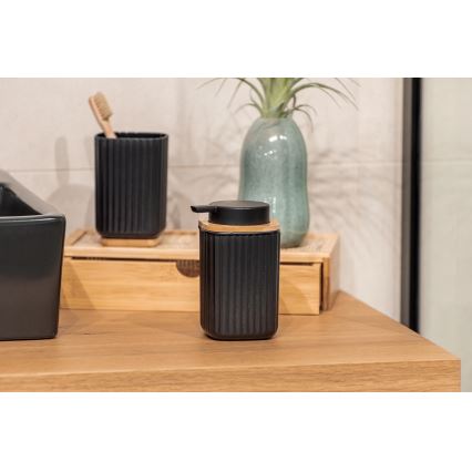 WENKO 25298100 - Dispensador de Sabonete ROTELLO 8,9x12,7 cm preto/castanho