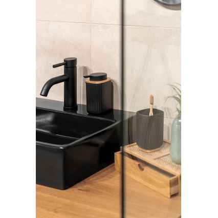 WENKO 25298100 - Dispensador de Sabonete ROTELLO 8,9x12,7 cm preto/castanho