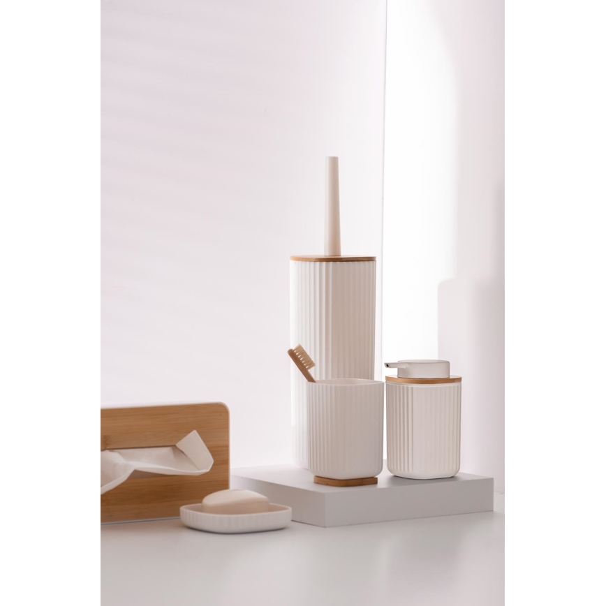 WENKO 25318100 - Caixa para cosméticos ROTELLO 24x12,7 cm branca/castanha