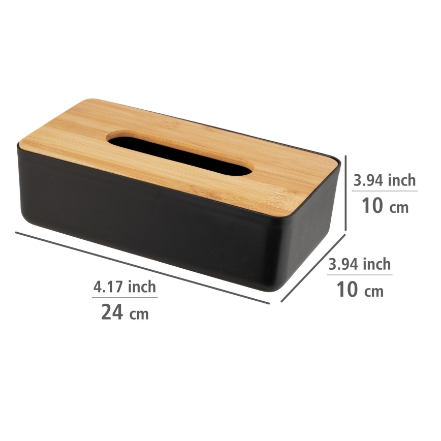WENKO 25319100 - Caixa para cosméticos ROTELLO 24x12,7 cm preto/castanho