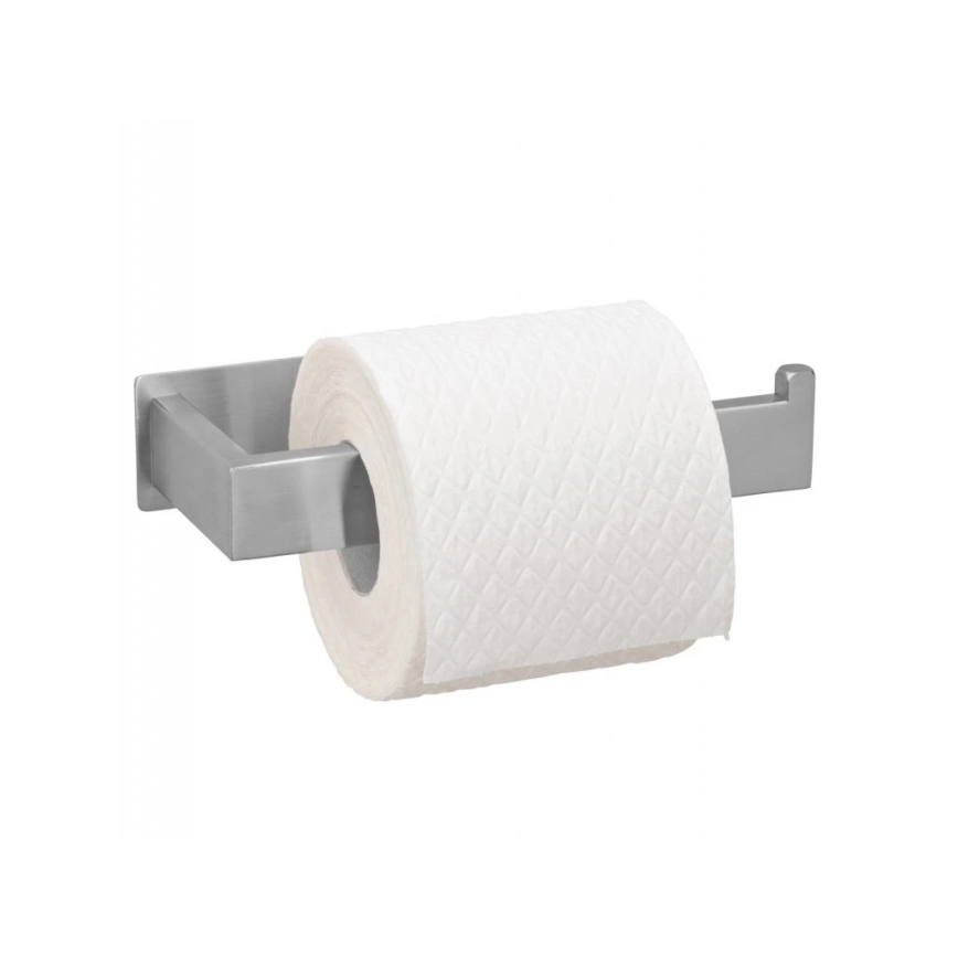 WENKO 25422100 - Suporte para papel higiénico TURBO-LOC GENOVA MATT 15,3x7,6 cm prateado