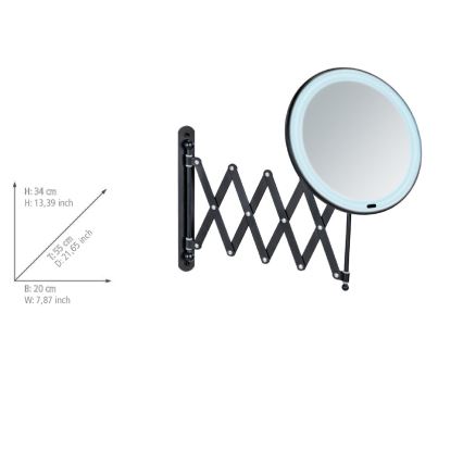 WENKO 25524100 - Espelho BARONA 20x34 cm preto