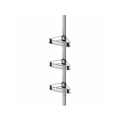 WENKO 25556100-Prateleira de canto PURIO 35,5x280 cm prata/cinzento