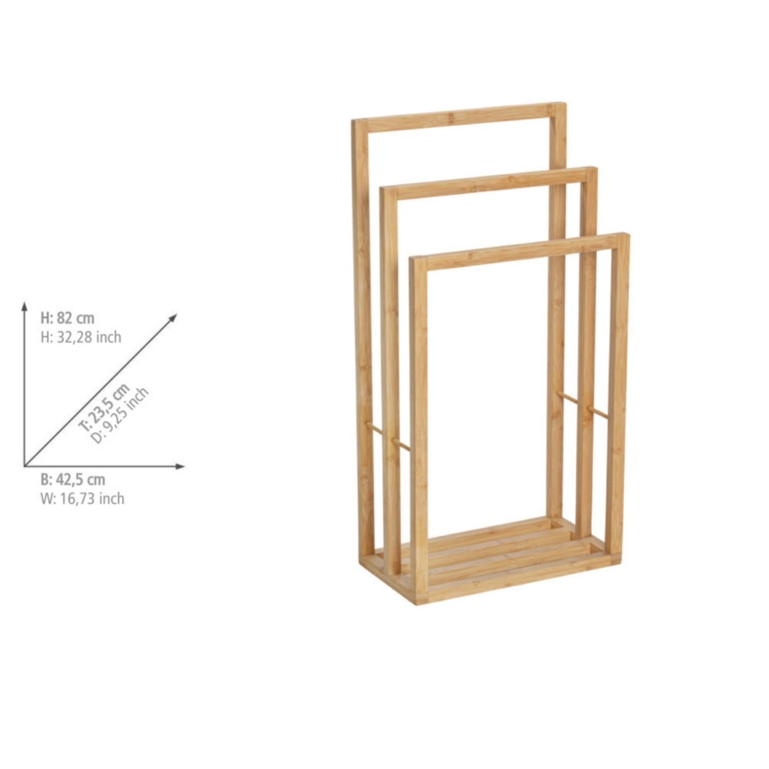 WENKO 25629100 - Suporte para toalhas BAMBUSA 42,5x82 cm castanho