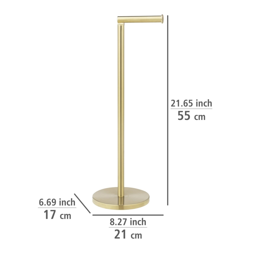 WENKO 25791100 - Suporte para papel higiénico 21x55 cm dourado/prateado