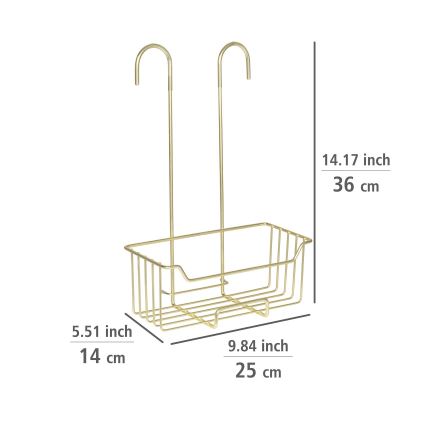 WENKO 25937100 - Cesto de duche MILO 25x36 cm aço inoxidável/dourado/transparente