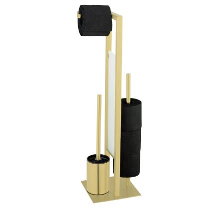 WENKO 26034100 - Conjunto WC RIVALTA 18x70 cm inox/dourado/branco/preto