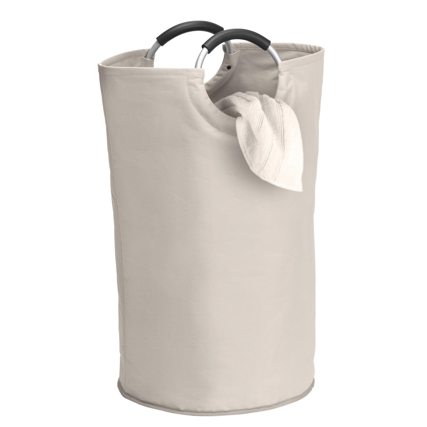WENKO 3440001100 - Cesto para roupa STONE 38x72 cm bege/prateado/preto