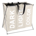 WENKO 3440113100 - Cesto para roupa TRIO 63x57 cm bege/preto/prata