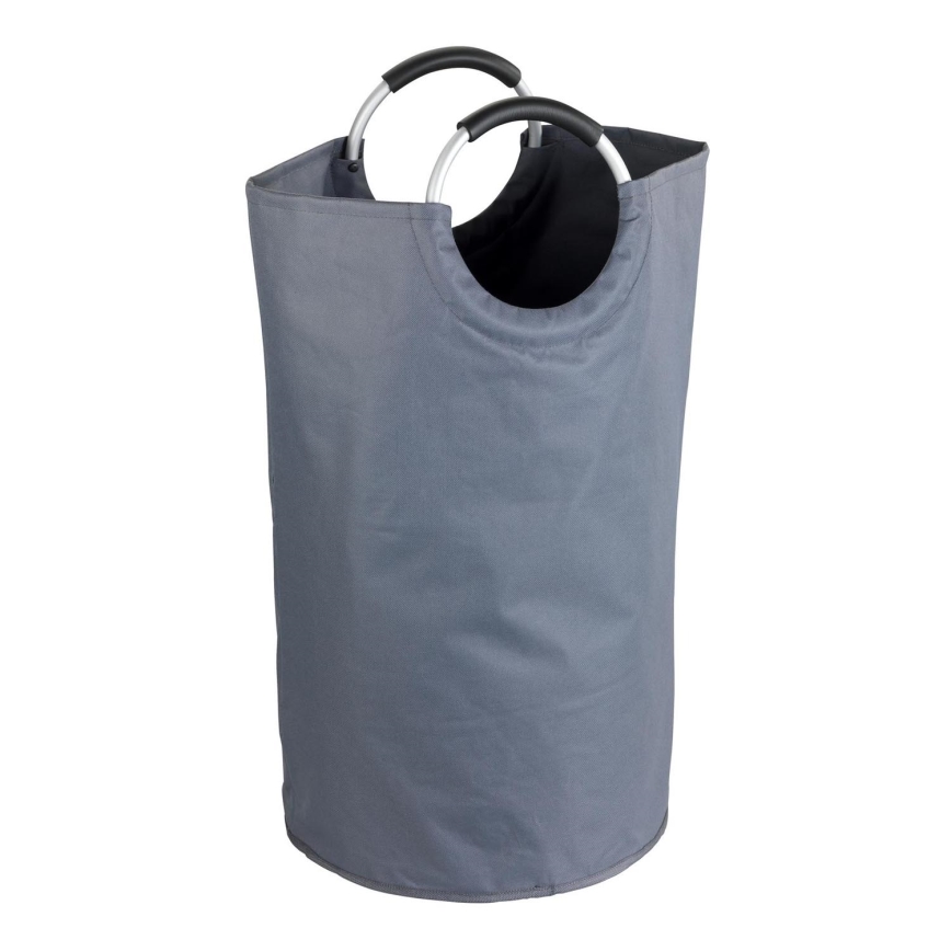 WENKO 3440803100 - Cesto de roupa JUMBO 38x72 cm antracite/prateado/preto