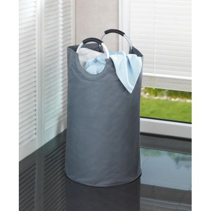 WENKO 3440803100 - Cesto de roupa JUMBO 38x72 cm antracite/prateado/preto